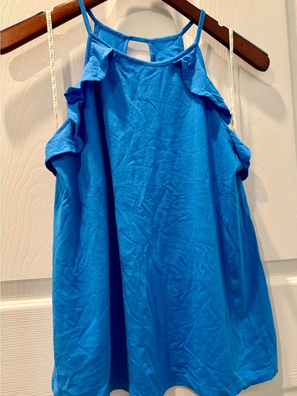 Lilly Pulitzer Bright Blue Ruffle Halter Tank top